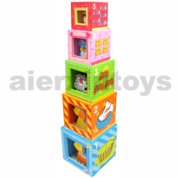 Wooden Nesting Blocks with Farm Animals (80967-1)